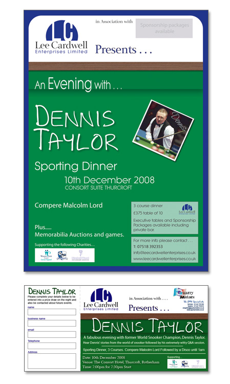 Lee Cardwell A5 Event Flyers and Tickets 2008