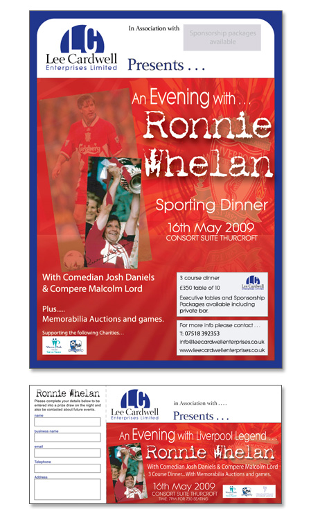 Lee Cardwell A5 Event Flyers and Tickets 2009